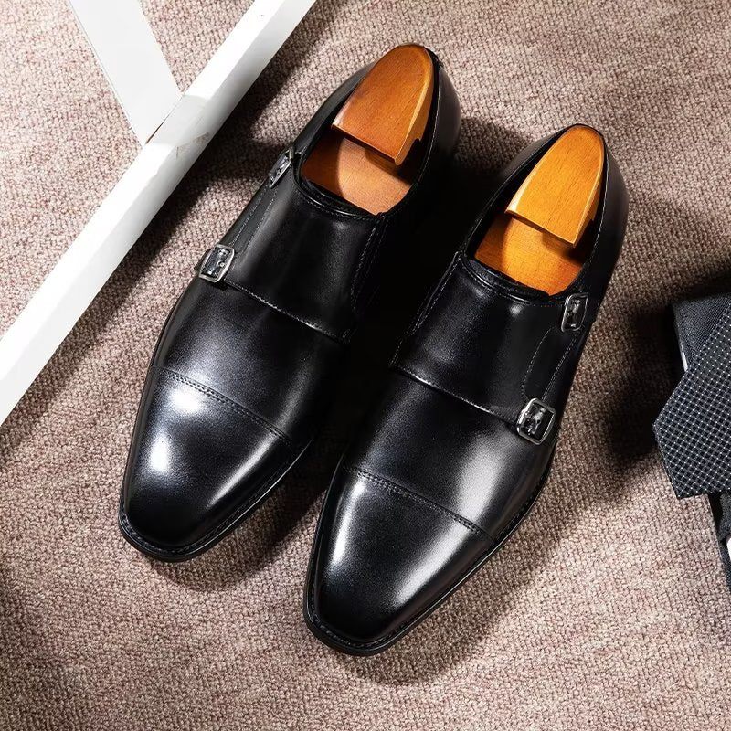 Sapatos Formais Masculinos Monkstrap Sociais - Preto