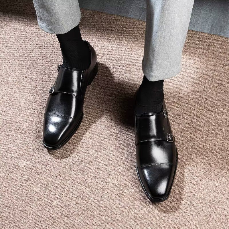 Sapatos Formais Masculinos Monkstrap Sociais - Preto