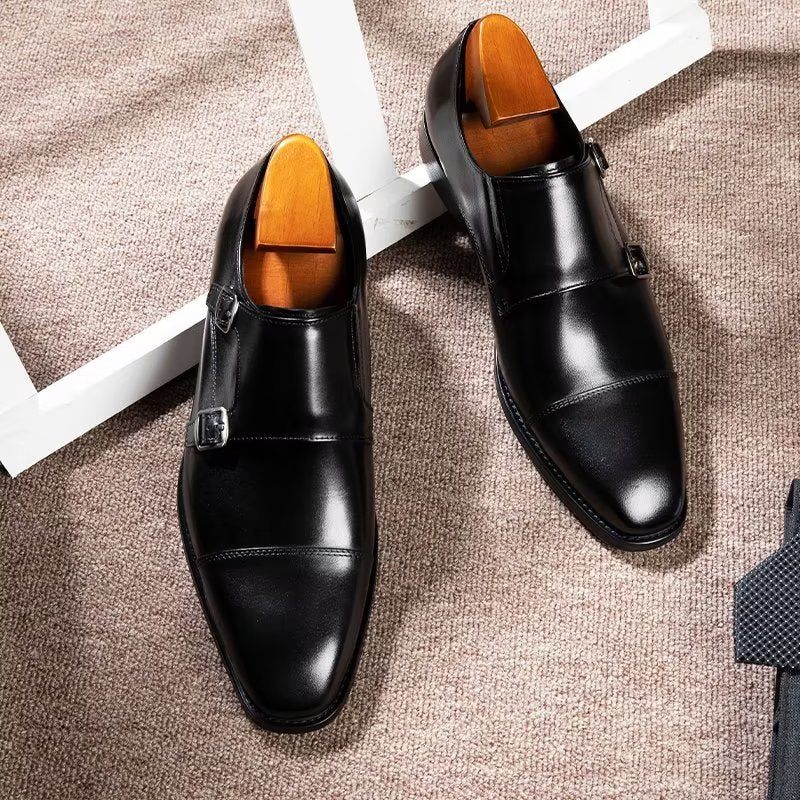 Sapatos Formais Masculinos Monkstrap Sociais - Preto