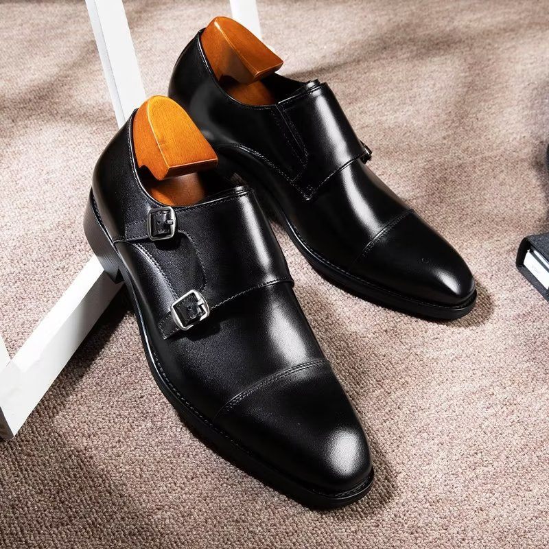 Sapatos Formais Masculinos Monkstrap Sociais - Preto