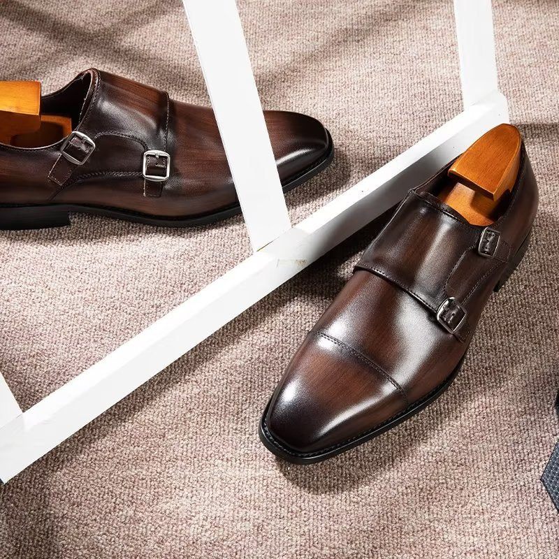 Sapatos Formais Masculinos Monkstrap Sociais - Café