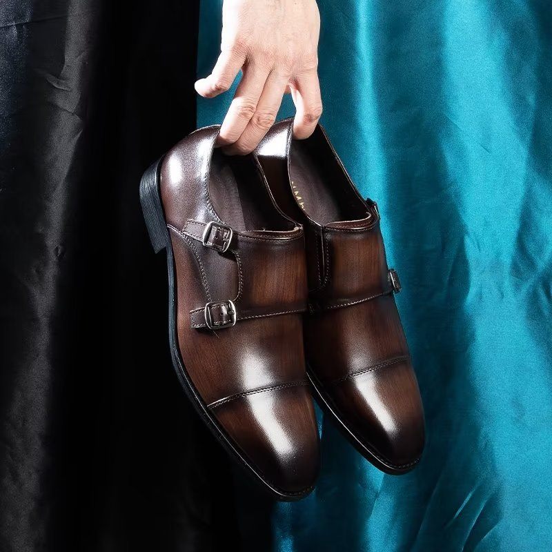 Sapatos Formais Masculinos Monkstrap Sociais - Café