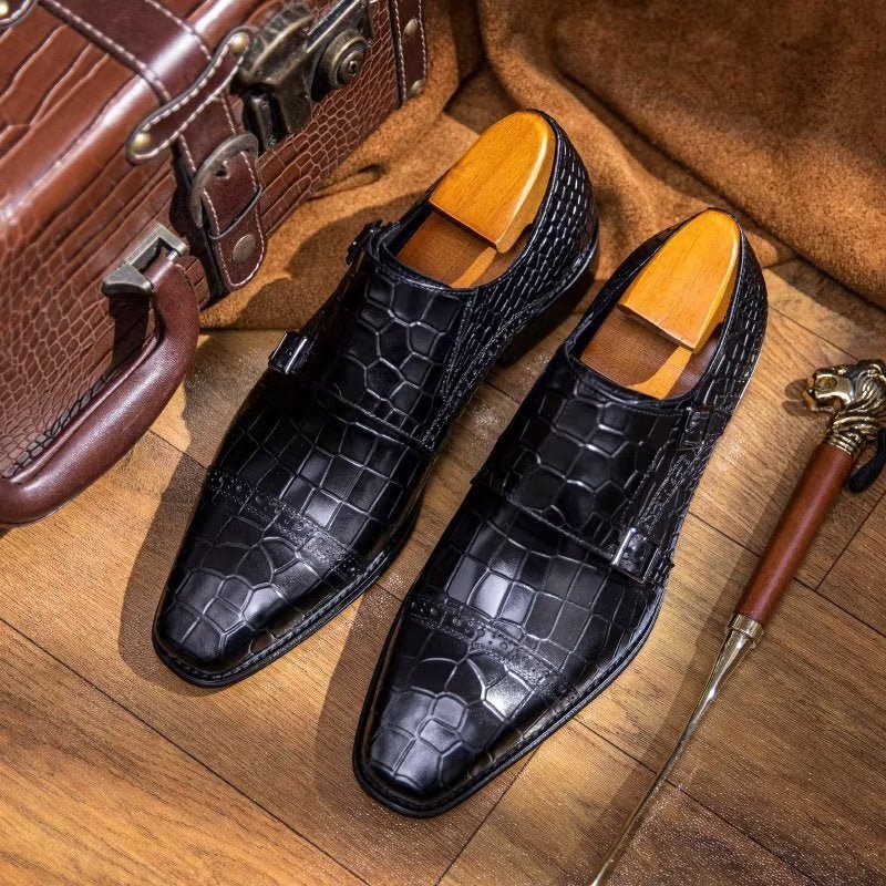 Sapatos Formais Masculinos Monkstraps Sociais - Preto