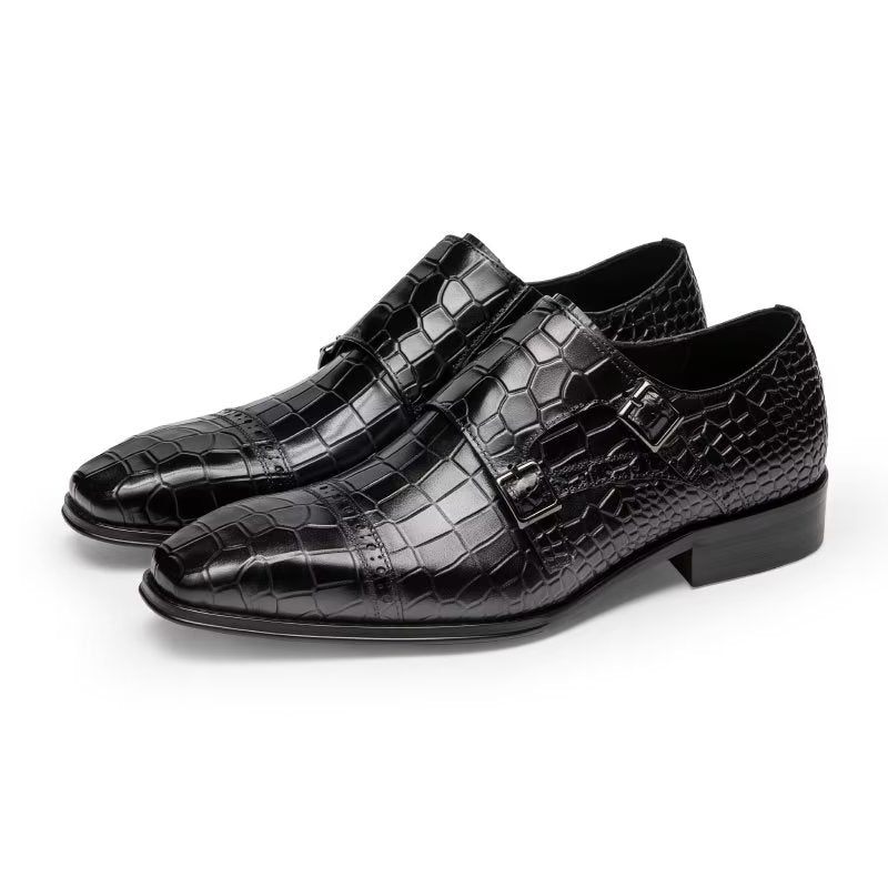 Sapatos Formais Masculinos Monkstraps Sociais - Preto