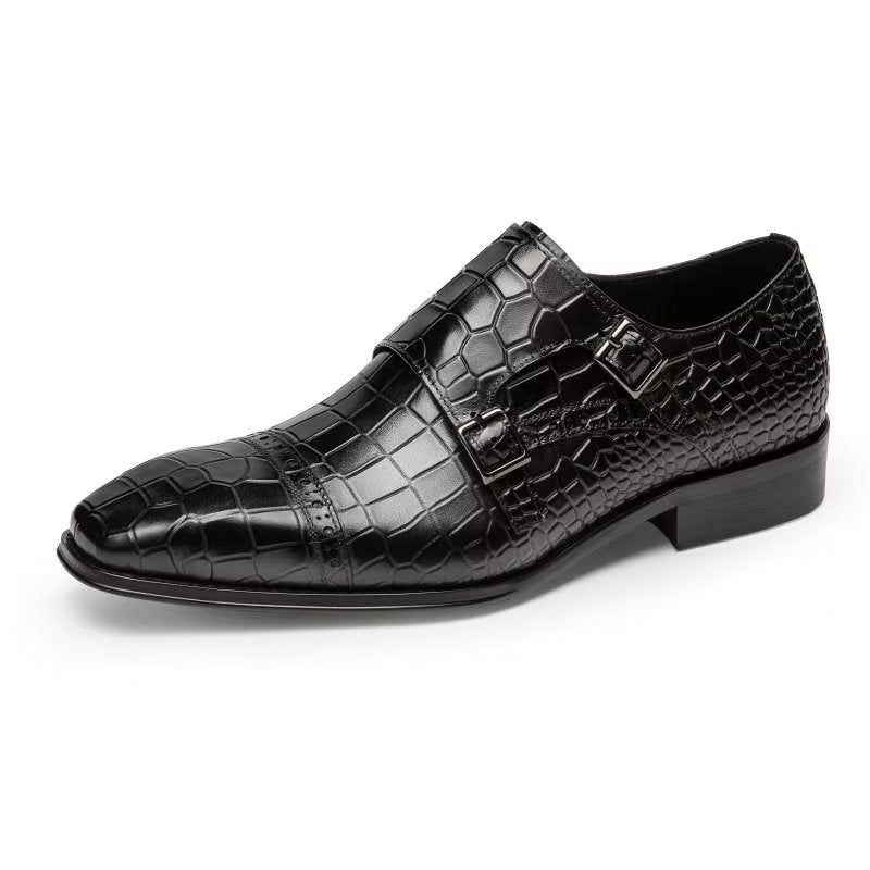 Sapatos Formais Masculinos Monkstraps Sociais - Preto