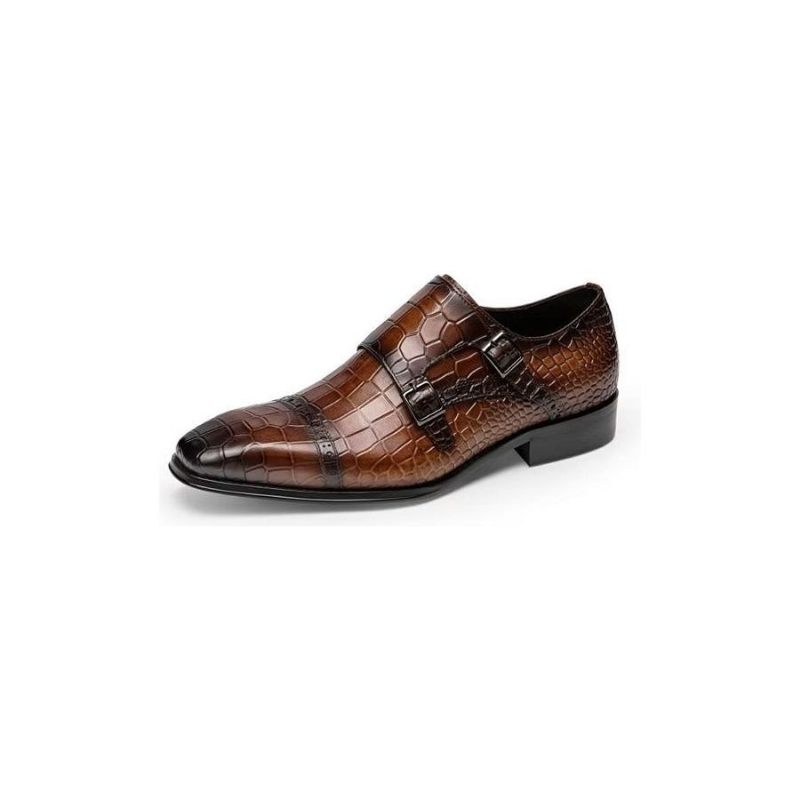 Sapatos Formais Masculinos Monkstraps Sociais - Café