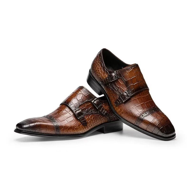 Sapatos Formais Masculinos Monkstraps Sociais - Café