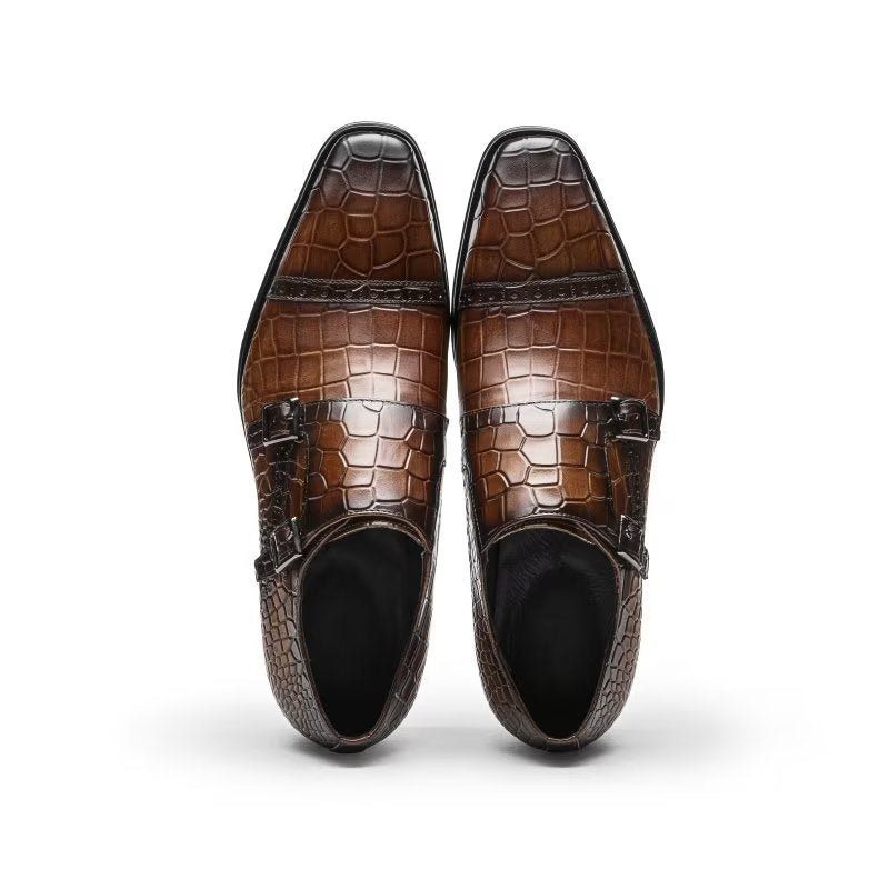 Sapatos Formais Masculinos Monkstraps Sociais - Café