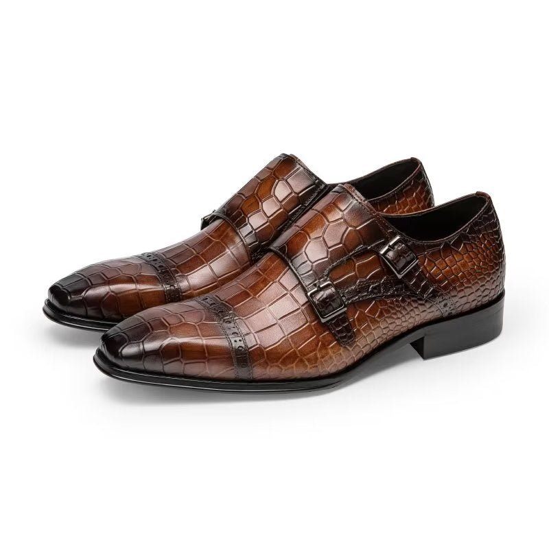 Sapatos Formais Masculinos Monkstraps Sociais - Café