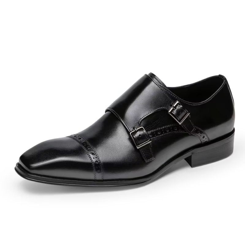 Sapatos Formais Masculinos Monkstraps Sociais - Preto