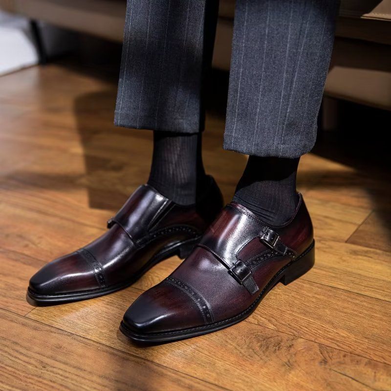 Sapatos Formais Masculinos Monkstraps Sociais - Café