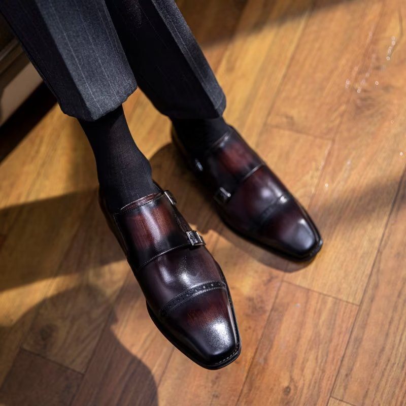 Sapatos Formais Masculinos Monkstraps Sociais - Café