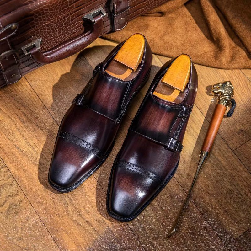 Sapatos Formais Masculinos Monkstraps Sociais - Café