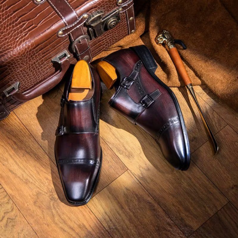 Sapatos Formais Masculinos Monkstraps Sociais - Café