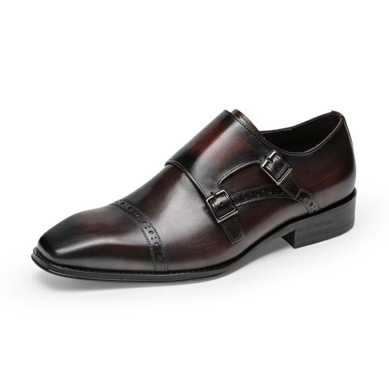 Sapatos Formais Masculinos Monkstraps Sociais - Café