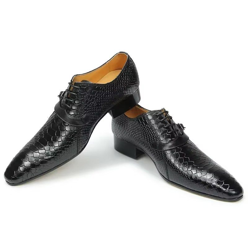 Sapatos Formais Masculinos Opulentos Brogue Nupcial Couro Oxford - Preto