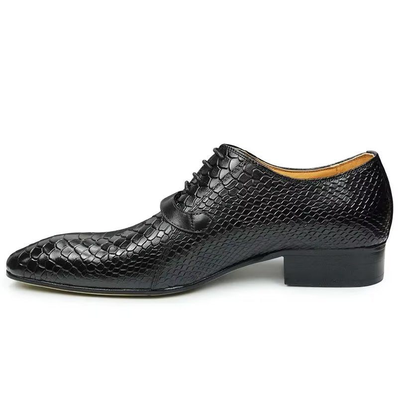 Sapatos Formais Masculinos Opulentos Brogue Nupcial Couro Oxford - Preto