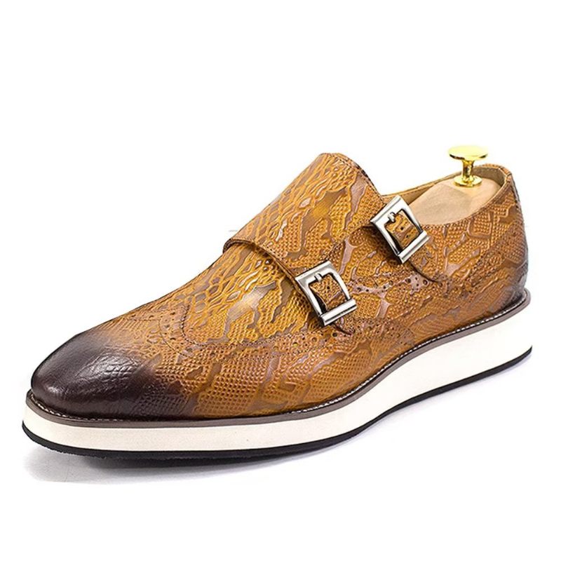 Sapatos Formais Masculinos Opulentos Brogue Oxford Para Casamento - Marrom