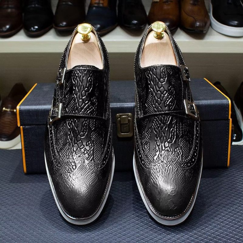 Sapatos Formais Masculinos Opulentos Brogue Oxford Para Casamento - Preto