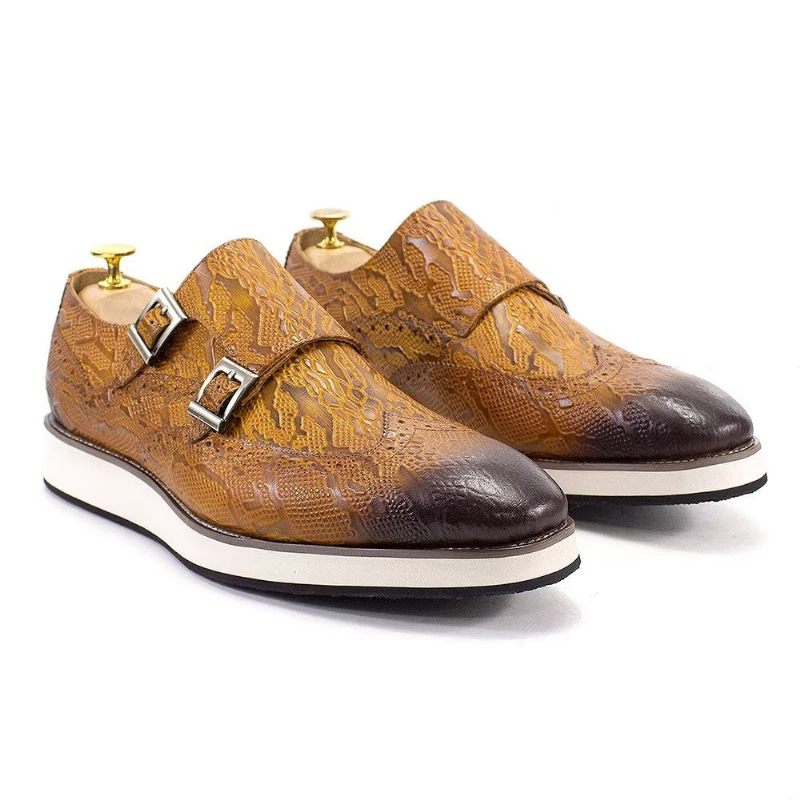 Sapatos Formais Masculinos Opulentos Brogue Oxford Para Casamento - Marrom