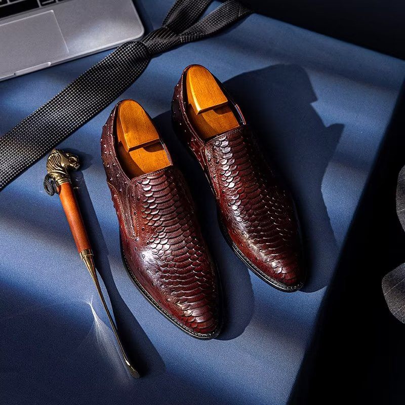 Sapatos Formais Masculinos Opulentos Calçados Croctex Slip-on - Café