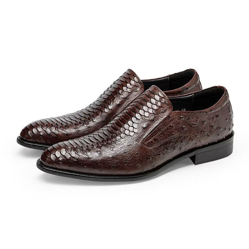 Sapatos Formais Masculinos Opulentos Calçados Croctex Slip-on - Café