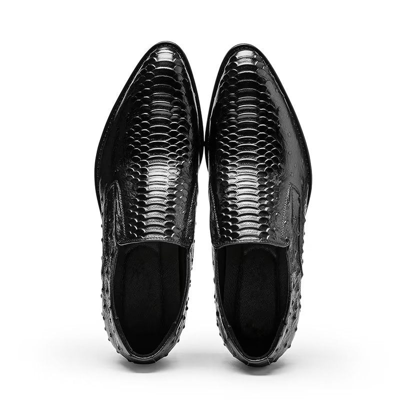 Sapatos Formais Masculinos Opulentos Calçados Croctex Slip-on - Preto