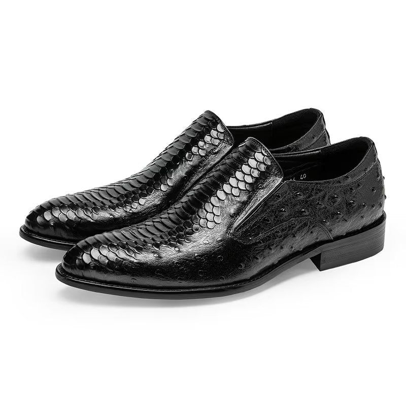 Sapatos Formais Masculinos Opulentos Calçados Croctex Slip-on - Preto