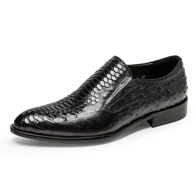 Sapatos Formais Masculinos Opulentos Calçados Croctex Slip-on - Preto