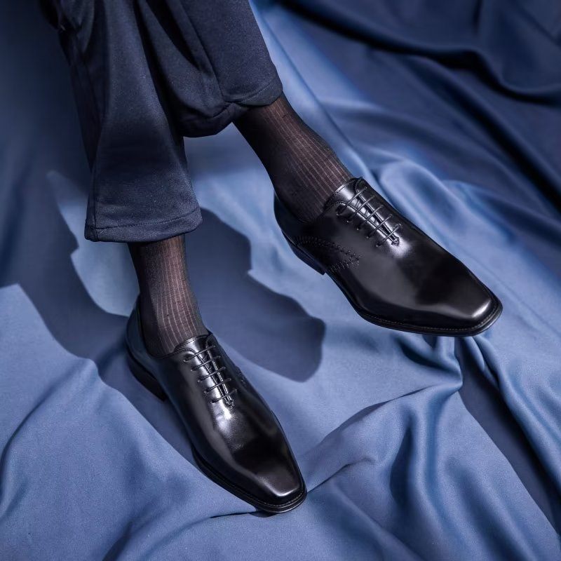 Sapatos Formais Masculinos Opulentos Couro Oxford - Preto