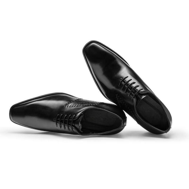 Sapatos Formais Masculinos Opulentos Couro Oxford - Preto