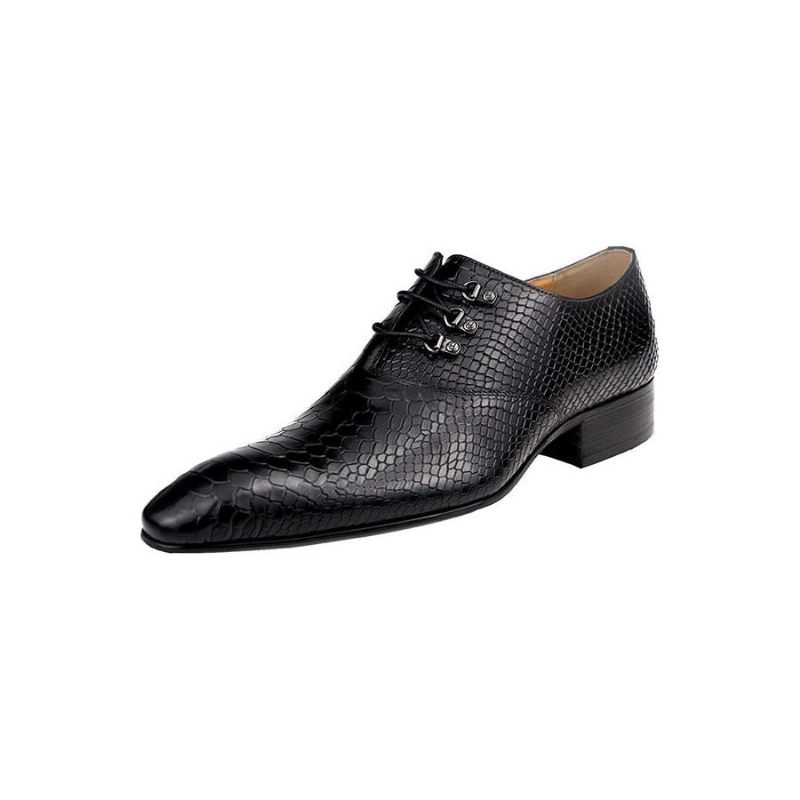 Sapatos Formais Masculinos Opulentos Crocprint Dedo Apontado Oxford