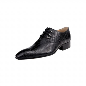 Sapatos Formais Masculinos Opulentos Crocprint Dedo Apontado Oxford