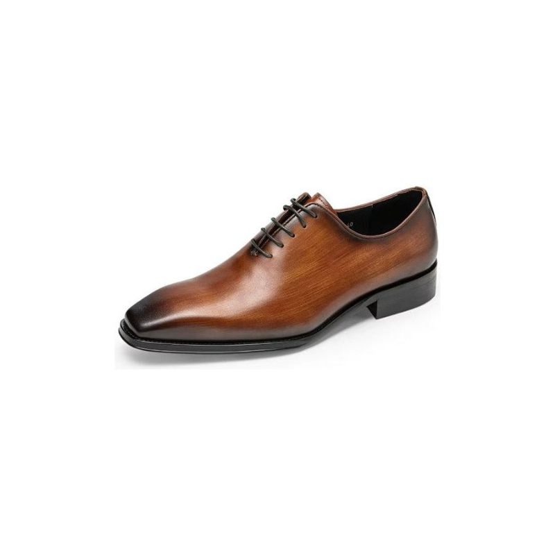 Sapatos Formais Masculinos Opulentos E Lisos Com Padrão Oxford - Café