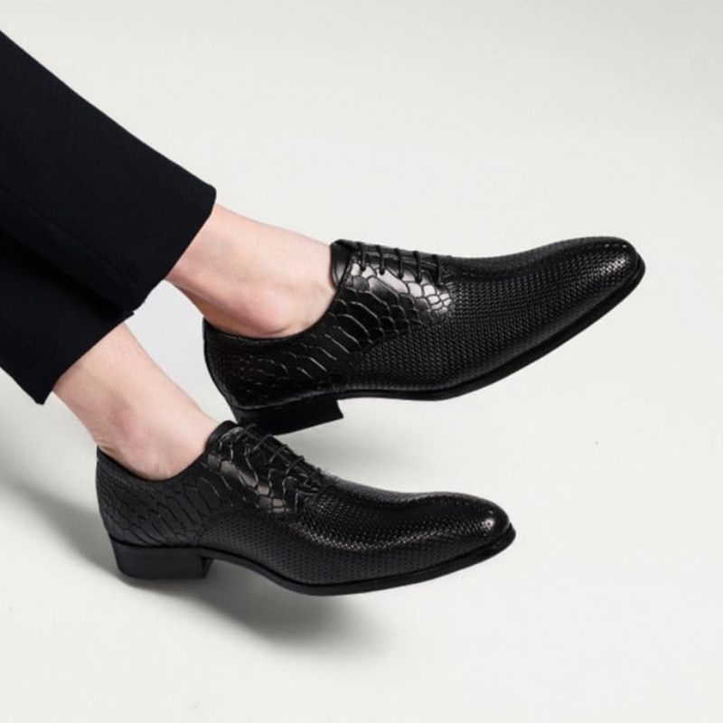 Sapatos Formais Masculinos Opulentos E Luxuosos Sociais Bico Fino - Preto