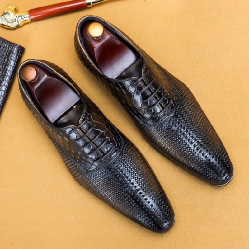 Sapatos Formais Masculinos Opulentos E Luxuosos Sociais Bico Fino - Preto