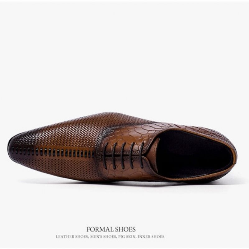 Sapatos Formais Masculinos Opulentos E Luxuosos Sociais Bico Fino - Café