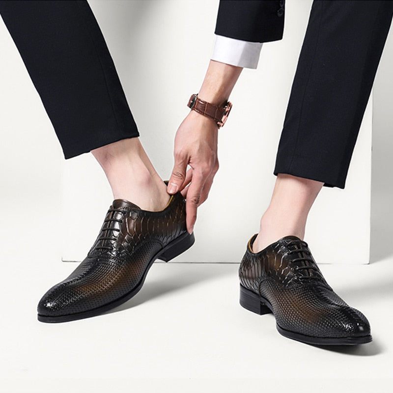 Sapatos Formais Masculinos Opulentos E Luxuosos Sociais Bico Fino - Marrom