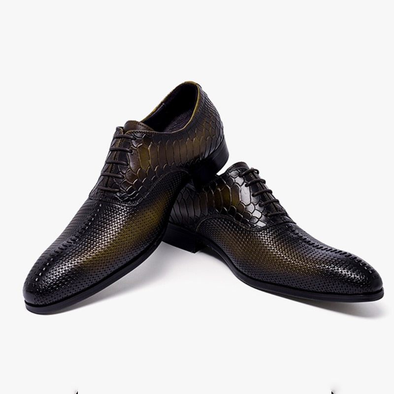 Sapatos Formais Masculinos Opulentos E Luxuosos Sociais Bico Fino - Marrom