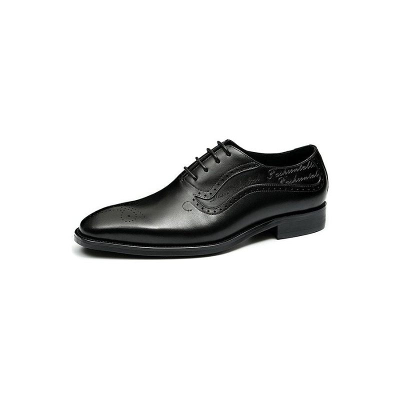 Sapatos Formais Masculinos Opulentos Esculpidos Brogue Biqueira Pontuda Com Cadarços