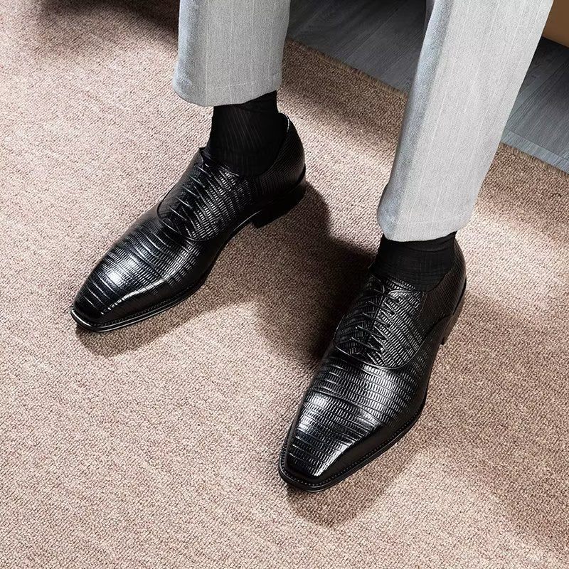 Sapatos Formais Masculinos Opulentos Exotica Oxford - Preto