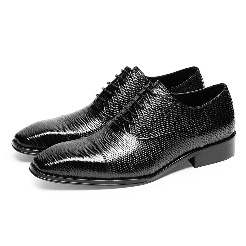 Sapatos Formais Masculinos Opulentos Exotica Oxford - Preto