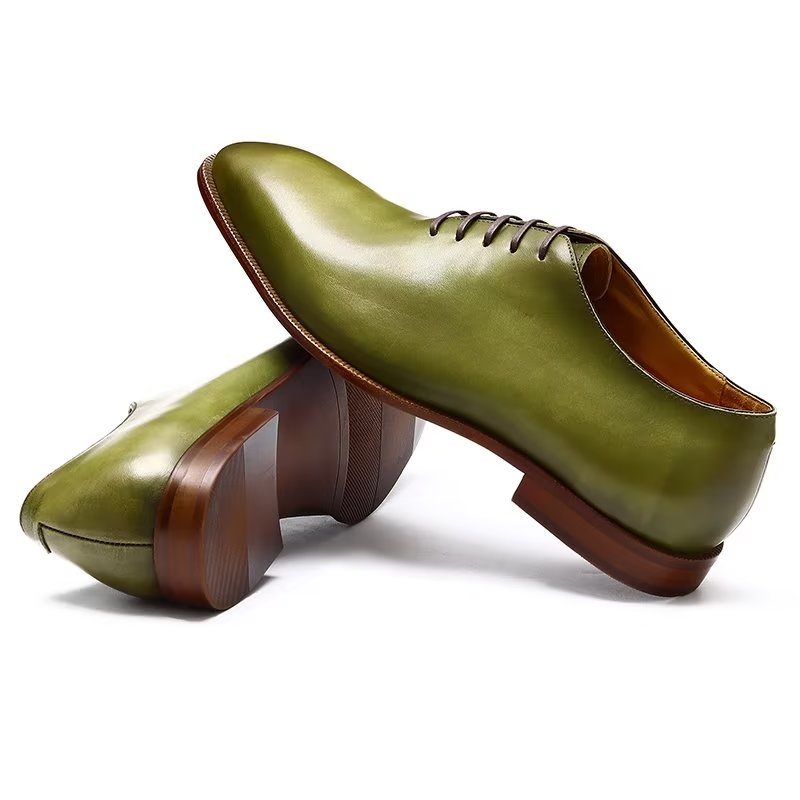 Sapatos Formais Masculinos Opulentos Exóticos Dedo Redondo Oxford - Verde