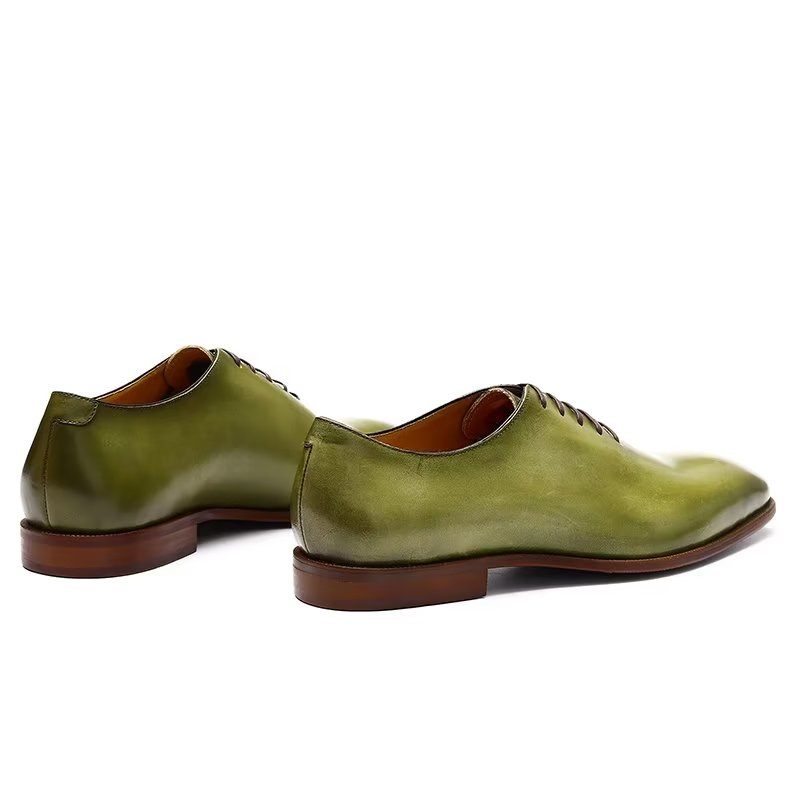 Sapatos Formais Masculinos Opulentos Exóticos Dedo Redondo Oxford - Verde