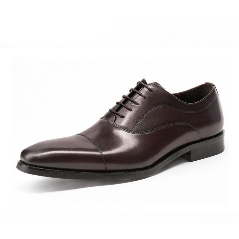 Sapatos Formais Masculinos Opulentos Oxford Com Padrão Exótico - Café