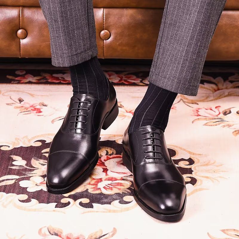 Sapatos Formais Masculinos Opulentos Sociais Couro Oxford - Preto