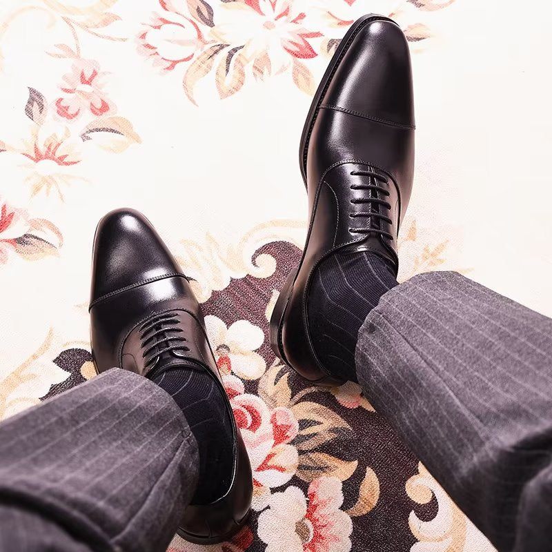 Sapatos Formais Masculinos Opulentos Sociais Couro Oxford - Preto