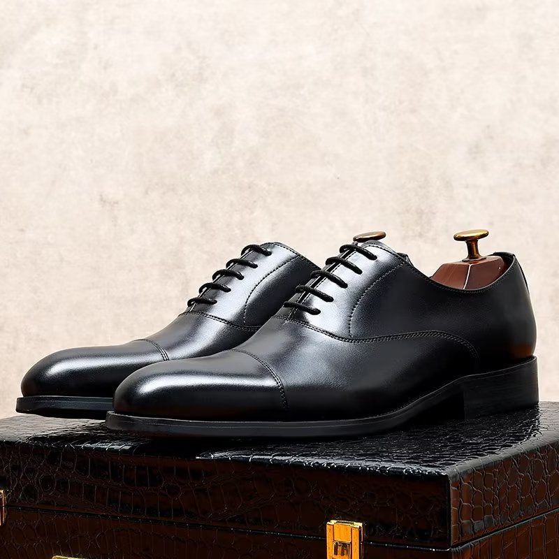 Sapatos Formais Masculinos Opulentos Sociais Couro Oxford - Preto