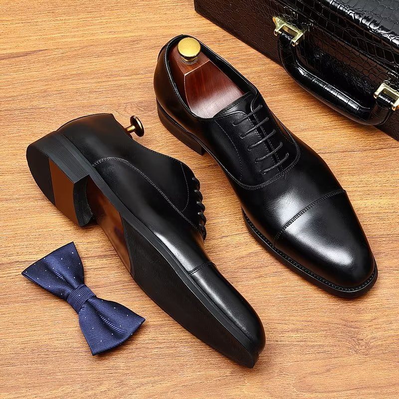 Sapatos Formais Masculinos Opulentos Sociais Couro Oxford - Preto