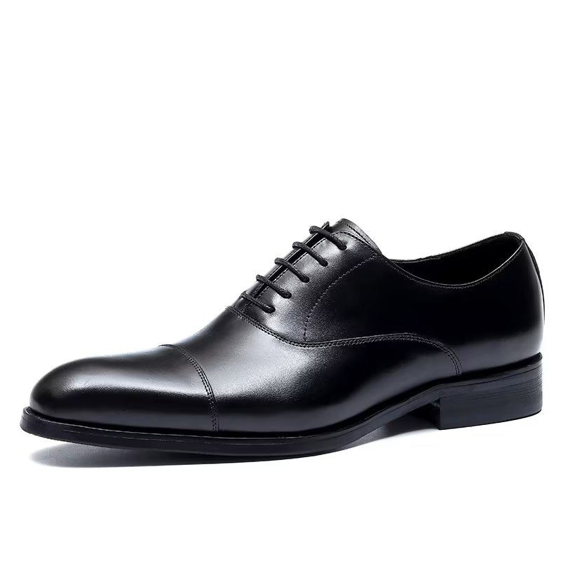 Sapatos Formais Masculinos Opulentos Sociais Couro Oxford - Preto